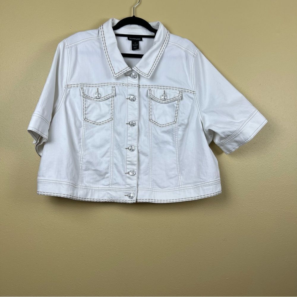 Lane Bryant Jacket Denim White Size 26 - Picture 3 of 5